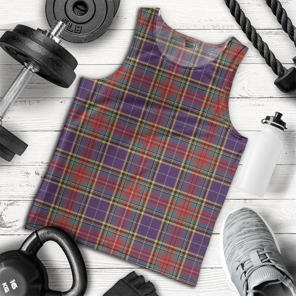 Bethune Weathered Clan Badge Tartan Men Tank Top