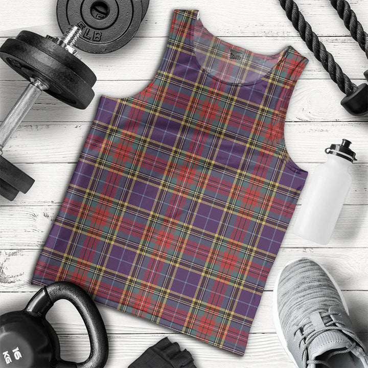 Bethune Weathered Clan Badge Tartan Men Tank Top