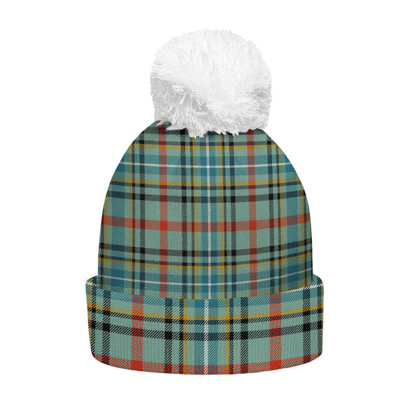Bisset Ancient Clan Badge Tartan Bobble Beanie Hat