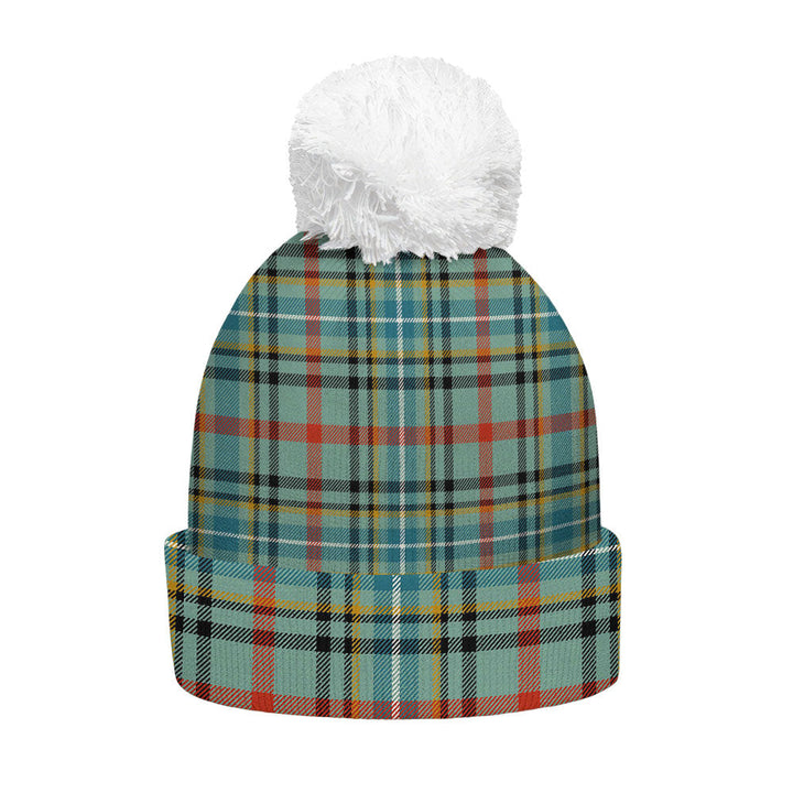 Bisset Ancient Clan Badge Tartan Bobble Beanie Hat