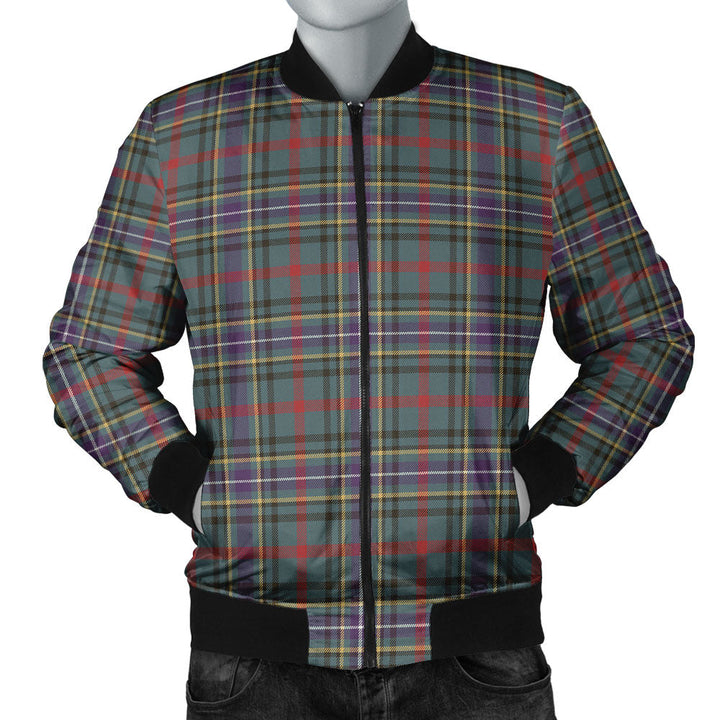 Bisset Weathered Clan Badge Tartan Bomber Jacket