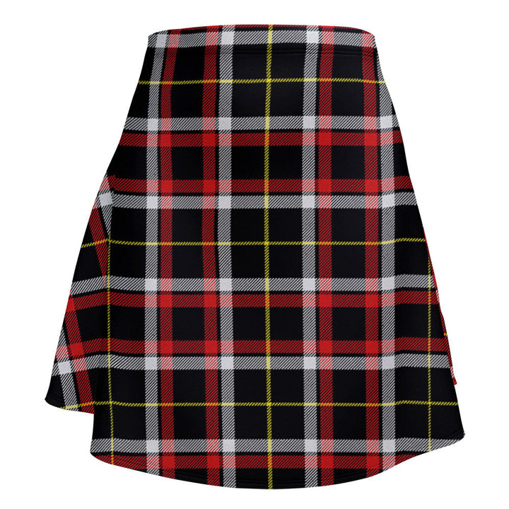 Black (DCD) Modern Clan Badge Tartan Flared Skirt