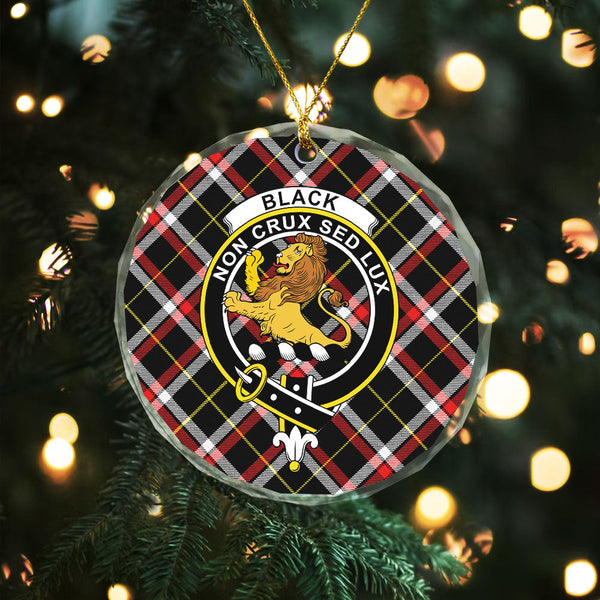 Black (DCD) Modern Clan Badge Tartan Glass Ornament