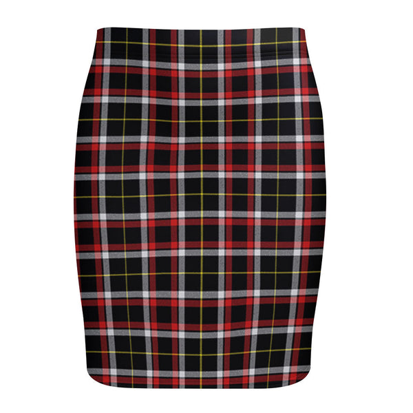 Black (DCD) Modern Tartan Fitted Skirt