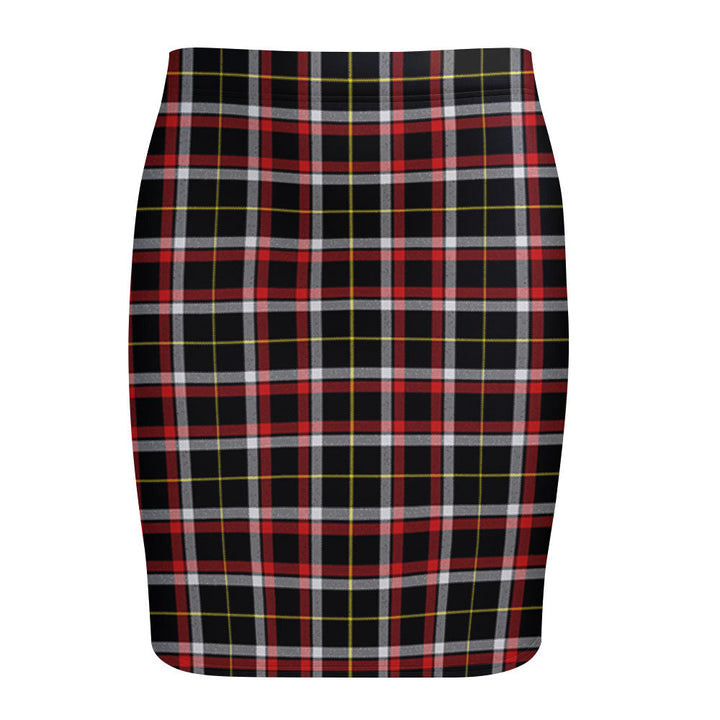 Black (DCD) Modern Tartan Fitted Skirt