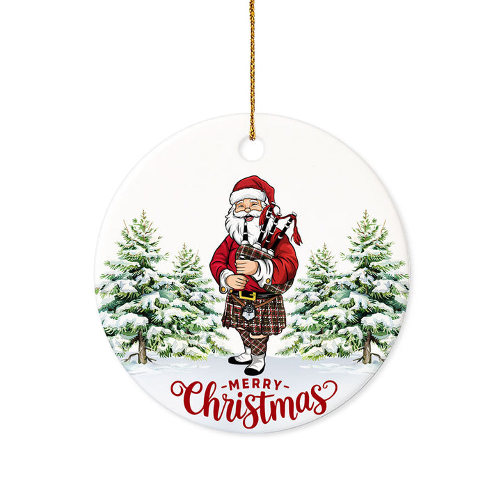Black (DCD) Weathered Tartan Ceramic Ornament Santa