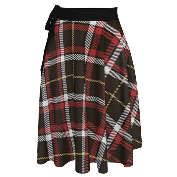 Black (DCD) Weathered Tartan Wrap Skirt