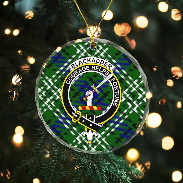 Blackadder Clan Badge Tartan Glass Ornament