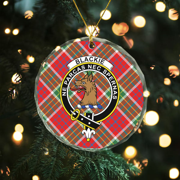 Blackie Modern Clan Badge Tartan Glass Ornament