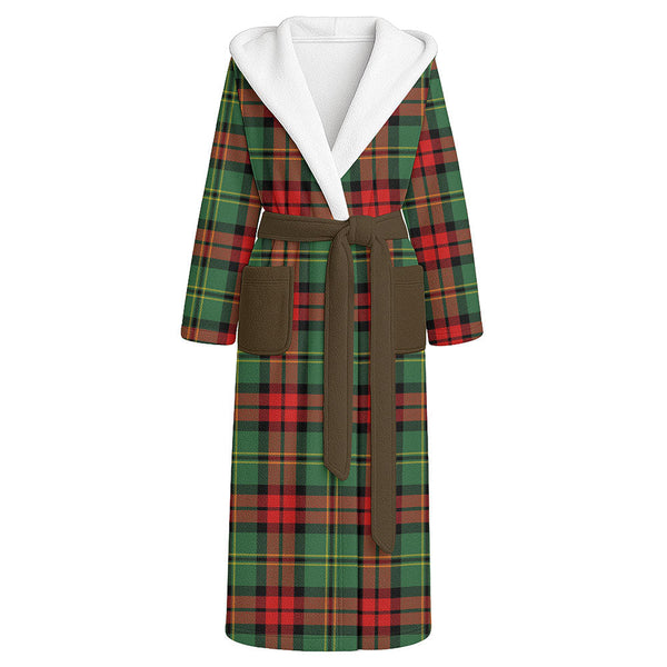 Blackstock Hunting Modern Clan Badge Tartan Flannel Hooded Bathrobe