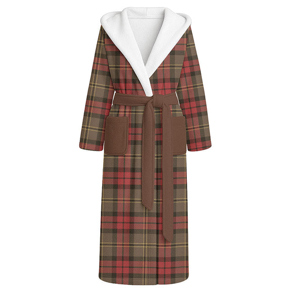 Blackstock Hunting Weathered Clan Badge Tartan Flannel Hooded Bathrobe