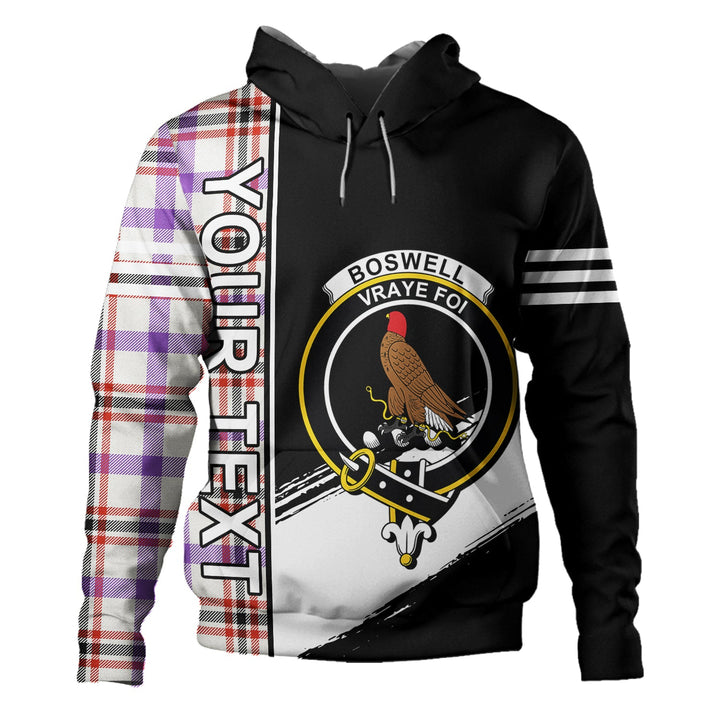 Boswell Dress Ancient Clan Badge Tartan Hoodie Quarter Style Personalized