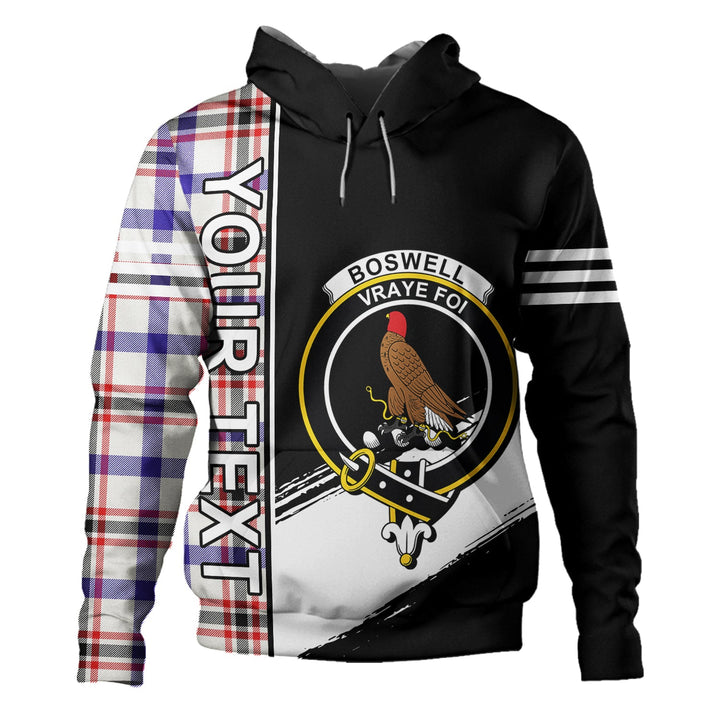 Boswell Dress Modern Clan Badge Tartan Hoodie Quarter Style Personalized