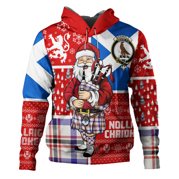 Boswell Dress Modern Clan Badge Tartan Hoodie Scotland Christmas Santa