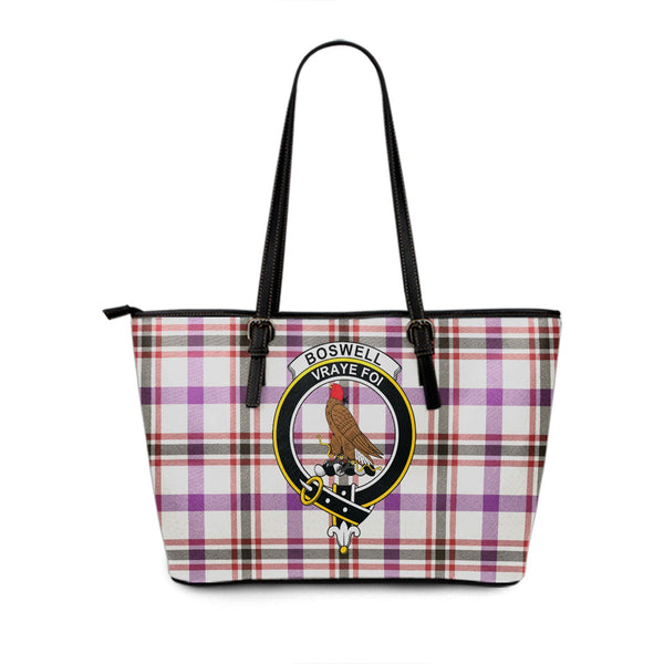 Boswell Dress Weathered Clan Badge Tartan Leather Tote Bag