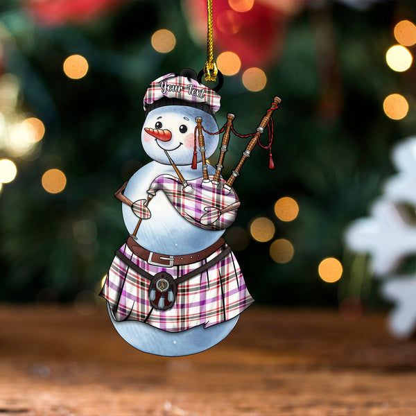Boswell Dress Weathered Clan Badge Tartan Wood Acrylic Ornament Snowman Bagpipe Personalized