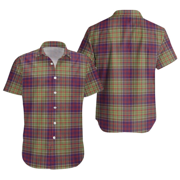 Bowie Weathered Clan Badge Tartan Short Sleeve Shirt