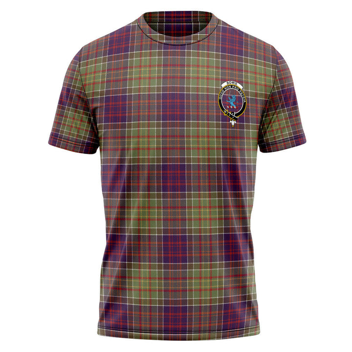 Bowie Weathered Clan Badge Tartan T-Shirt