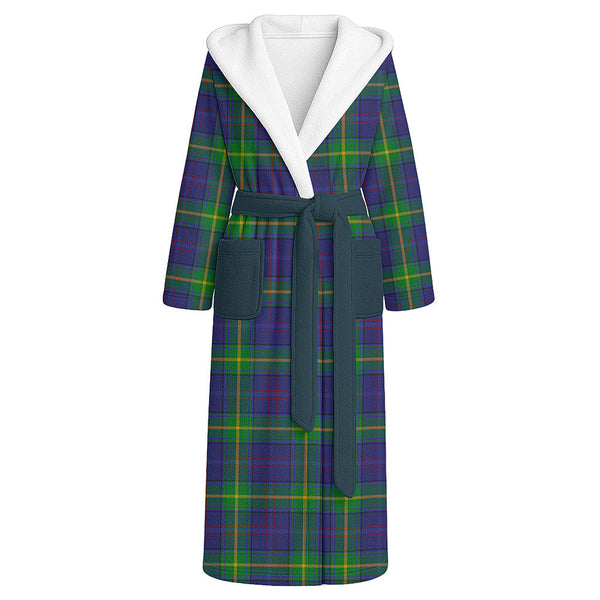 Boyle Clan Badge Tartan Flannel Hooded Bathrobe