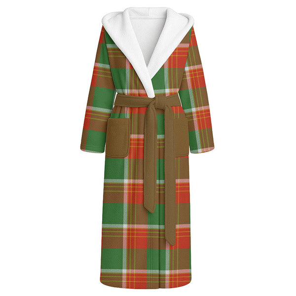 Brisbane Ancient Clan Badge Tartan Flannel Hooded Bathrobe