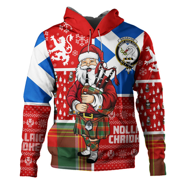 Brisbane Modern Clan Badge Tartan Hoodie Scotland Christmas Santa