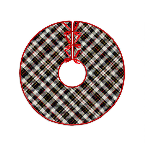 Brodie Black & White Clan Badge Tartan Christmas Tree Skirt