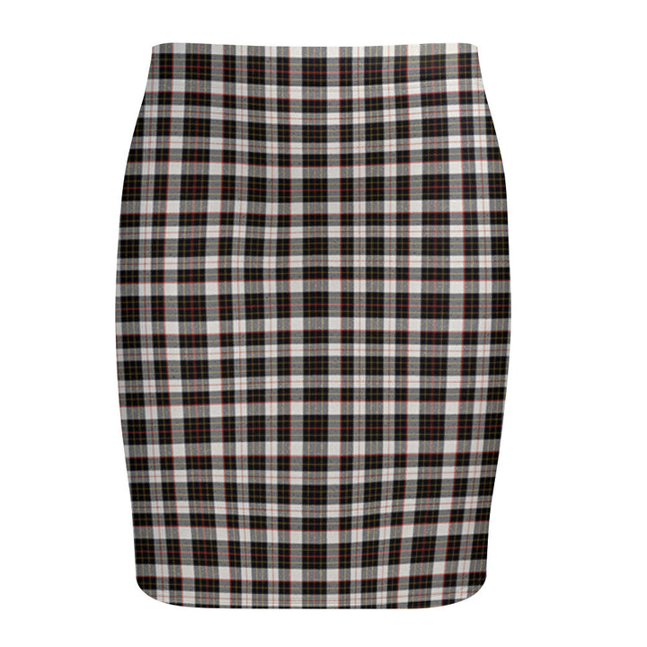 Brodie Black & White Tartan Fitted Skirt