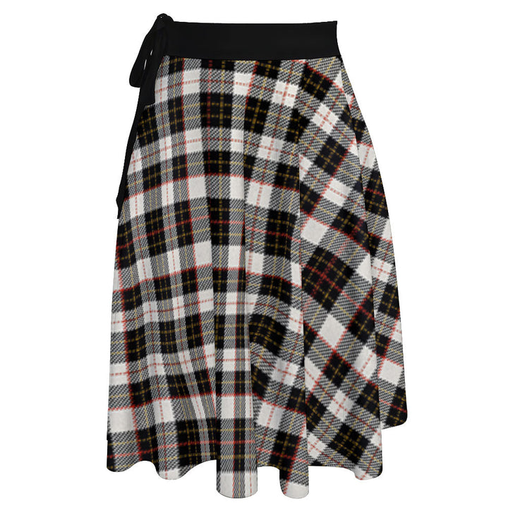 Brodie Black & White Tartan Wrap Skirt