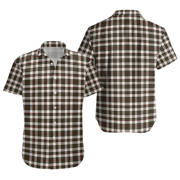 Brodie Black & White Weathered Clan Badge Tartan Short Sleeve Shirt