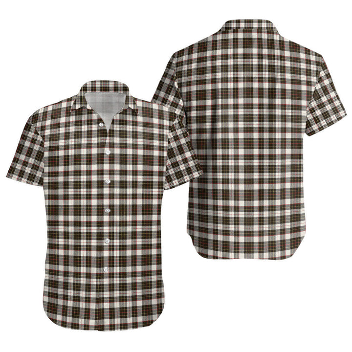 Brodie Black & White Weathered Clan Badge Tartan Short Sleeve Shirt