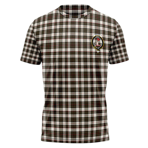 Brodie Black & White Weathered Clan Badge Tartan T-Shirt