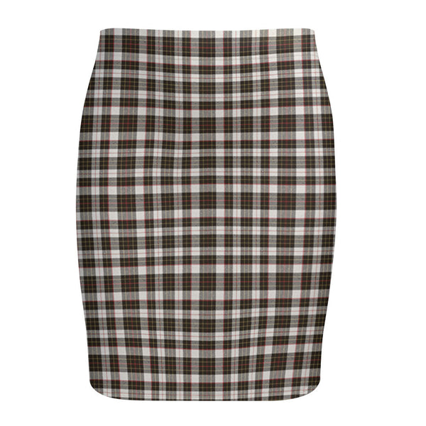 Brodie Black & White Weathered Tartan Fitted Skirt