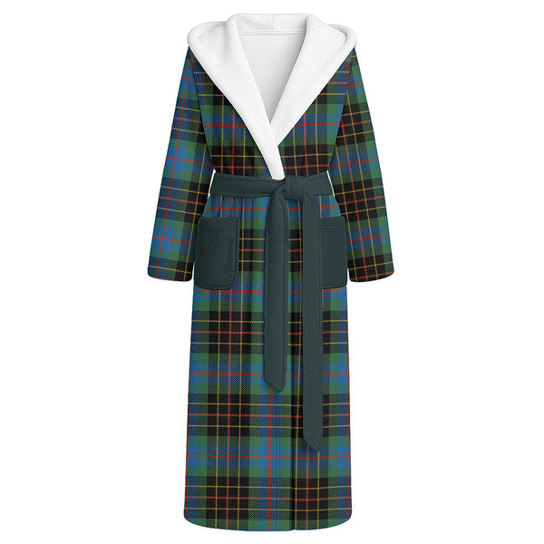 Brodie Hunting Ancient Clan Badge Tartan Flannel Hooded Bathrobe