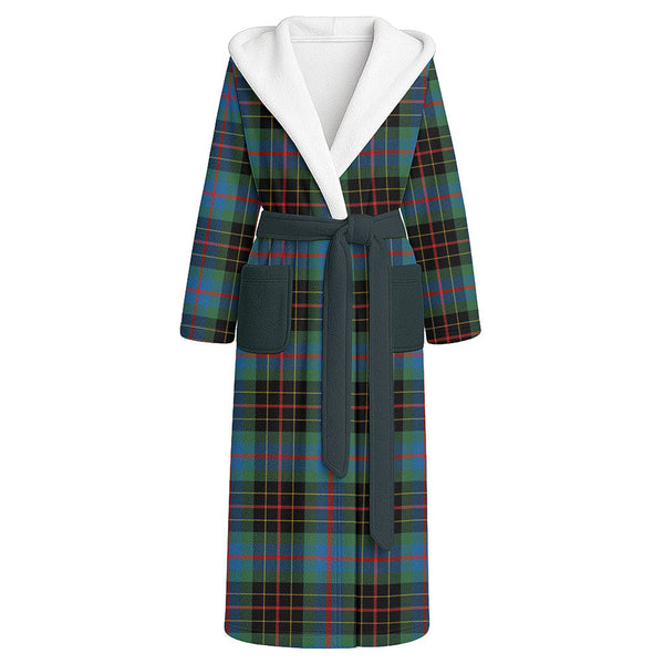 Brodie Hunting Modern Clan Badge Tartan Flannel Hooded Bathrobe