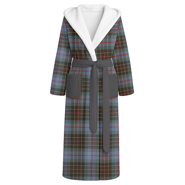 Brodie Hunting Weathered Clan Badge Tartan Flannel Hooded Bathrobe