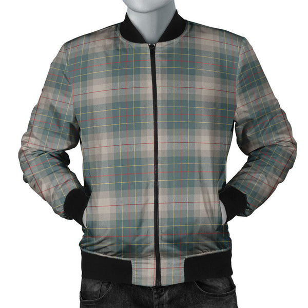 Brodie Silver (Brodie Muted) Weathered Clan Badge Tartan Bomber Jacket