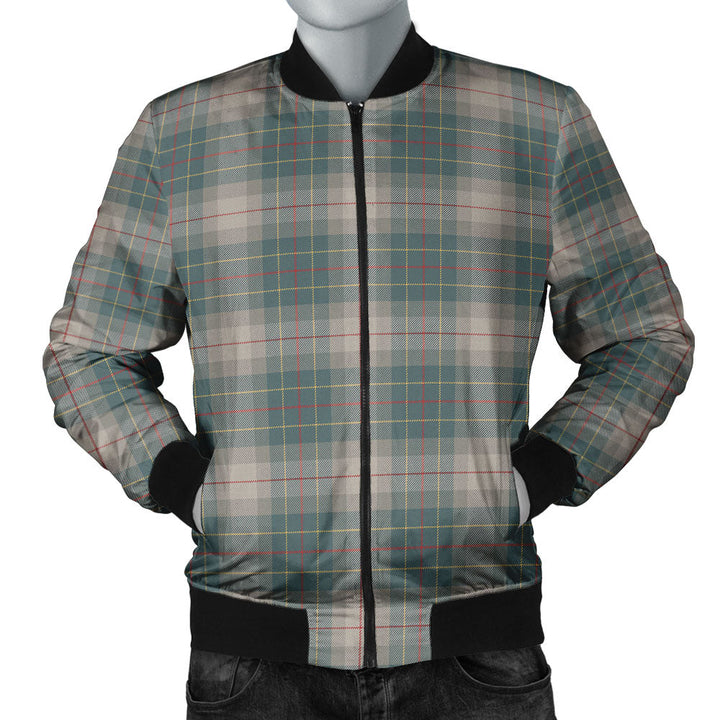 Brodie Silver (Brodie Muted) Weathered Clan Badge Tartan Bomber Jacket