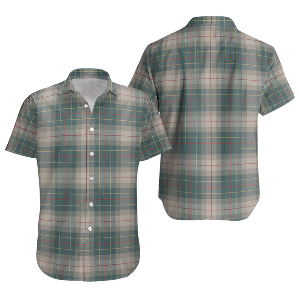 Brodie Silver (Brodie Muted) Weathered Clan Badge Tartan Short Sleeve Shirt
