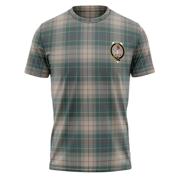Brodie Silver (Brodie Muted) Weathered Clan Badge Tartan T-Shirt