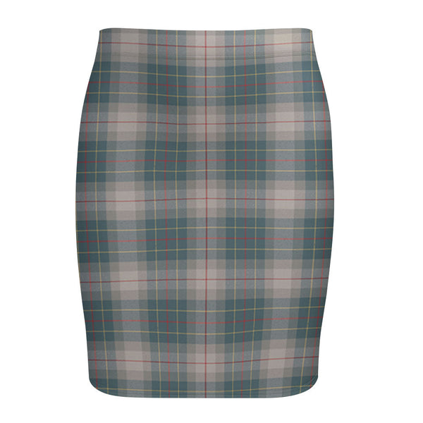 Brodie Silver (Brodie Muted) Weathered Tartan Fitted Skirt