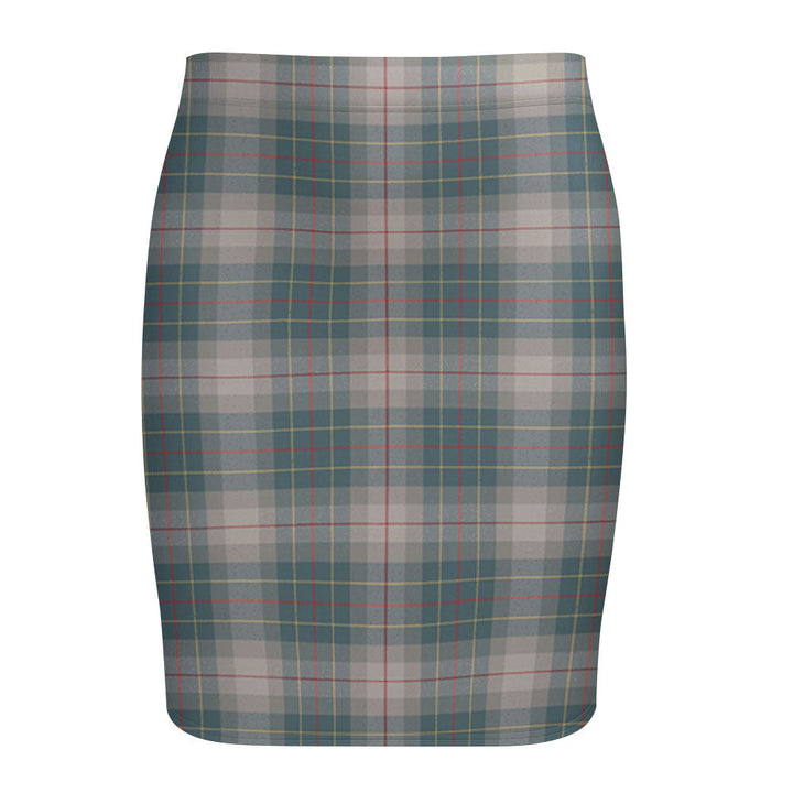 Brodie Silver (Brodie Muted) Weathered Tartan Fitted Skirt