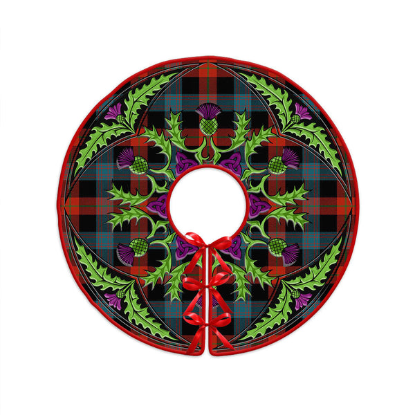 Brown (Broun) Ancient Clan Badge Tartan Christmas Tree Skirt Scottish Thistle Design