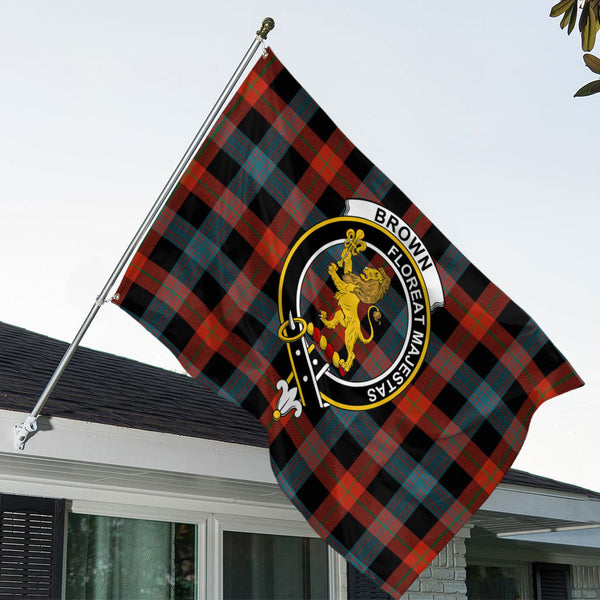 Brown (Broun) Ancient Clan Badge Tartan House Flag