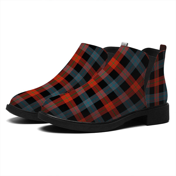 Brown (Broun) Ancient Tartan Flat Ankle Boots