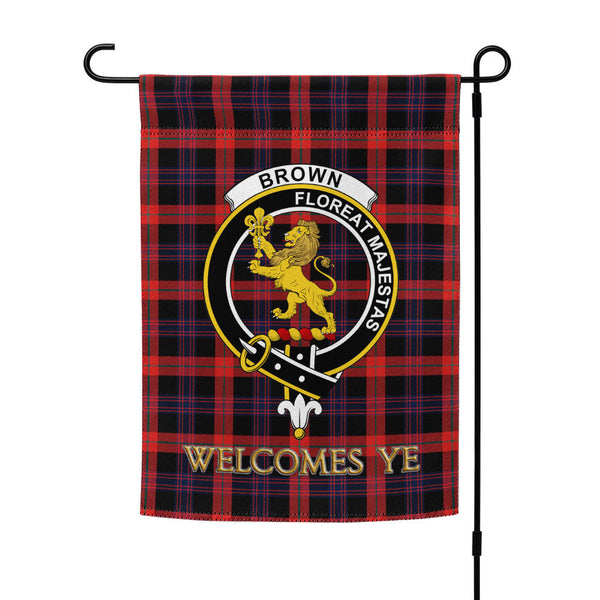 Brown (Broun) Modern Clan Badge Tartan Garden Flag