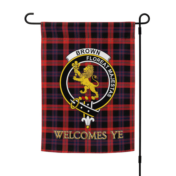 Brown (Broun) Modern Clan Badge Tartan Garden Flag