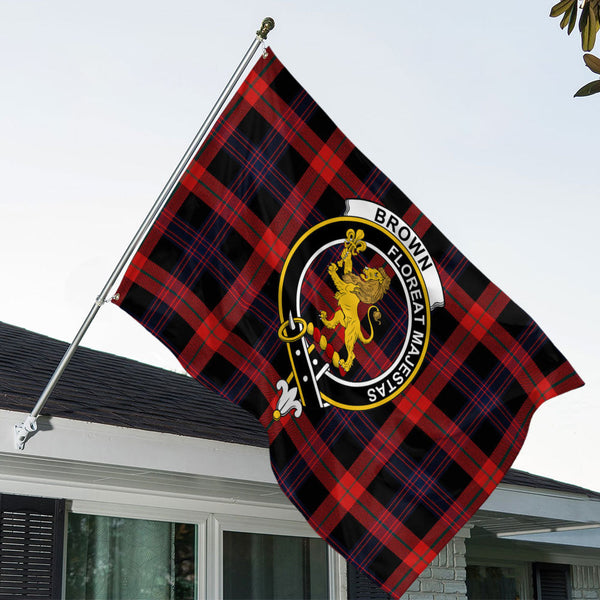 Brown (Broun) Modern Clan Badge Tartan House Flag