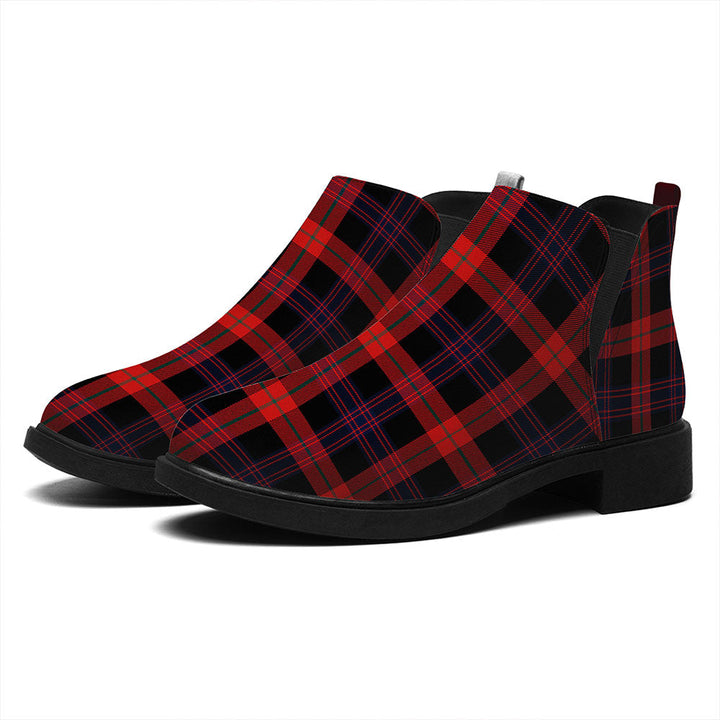 Brown (Broun) Modern Tartan Flat Ankle Boots