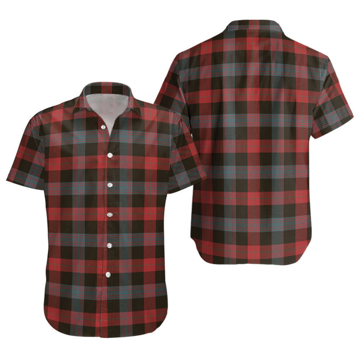 Brown (Broun) Weathered Clan Badge Tartan Short Sleeve Shirt