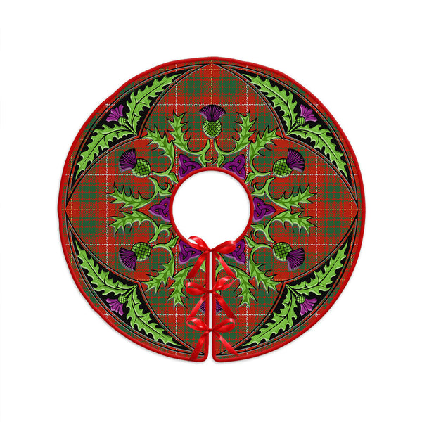 Bruce Ancient Clan Badge Tartan Christmas Tree Skirt Scottish Thistle Design